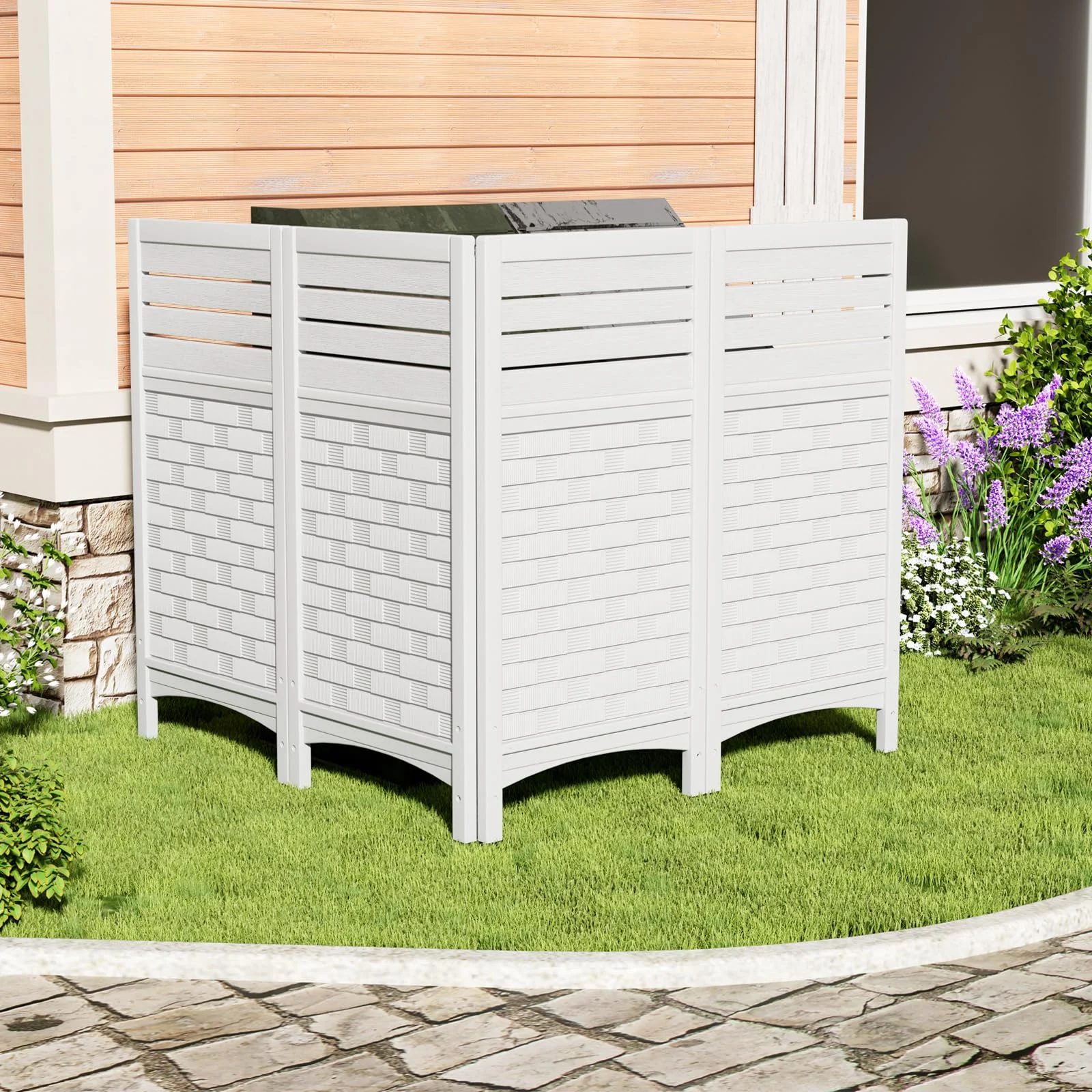 ZZM 4-panel privacy fence screen, front view
