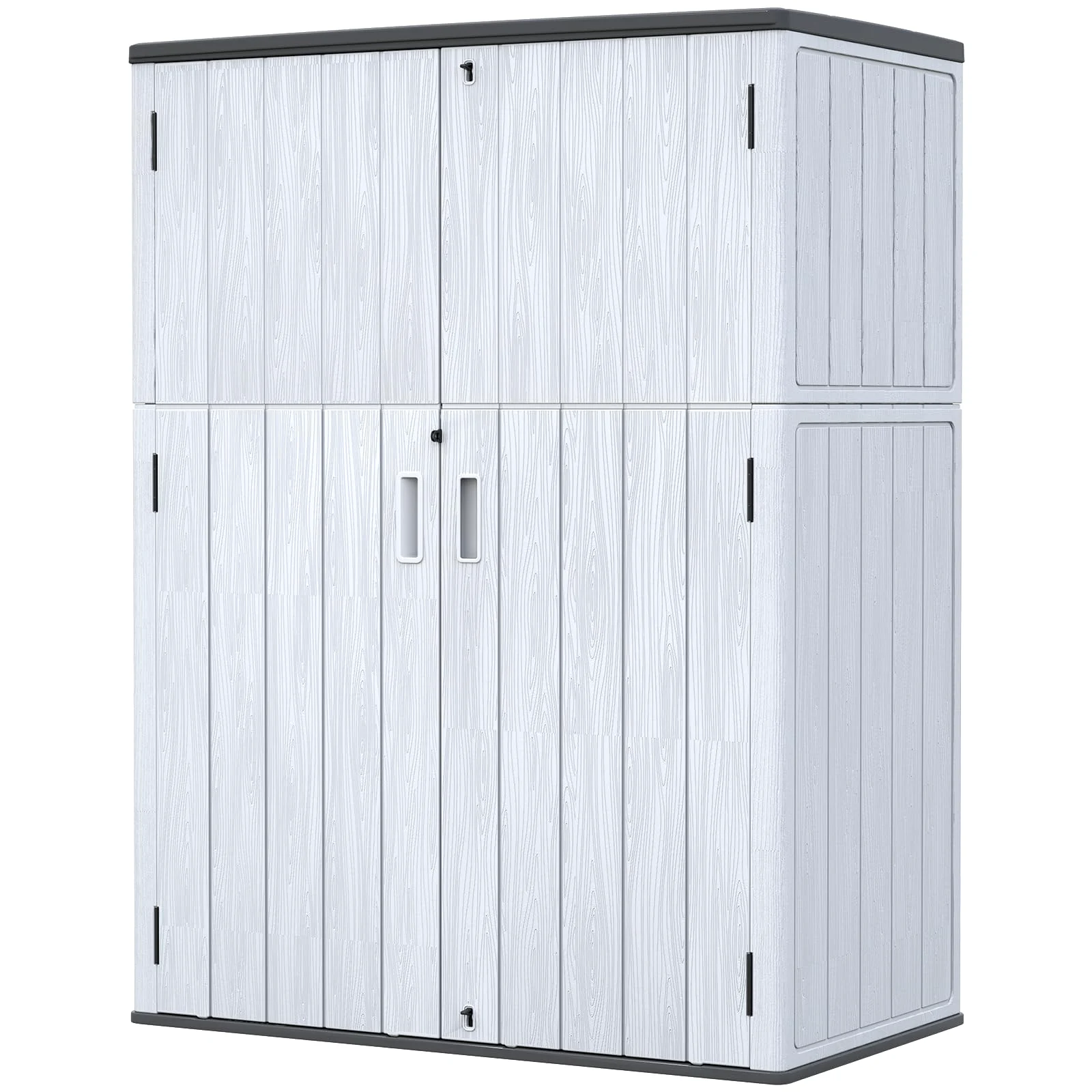 ZZM 57 cu ft Resin outdoor storage shed, front view