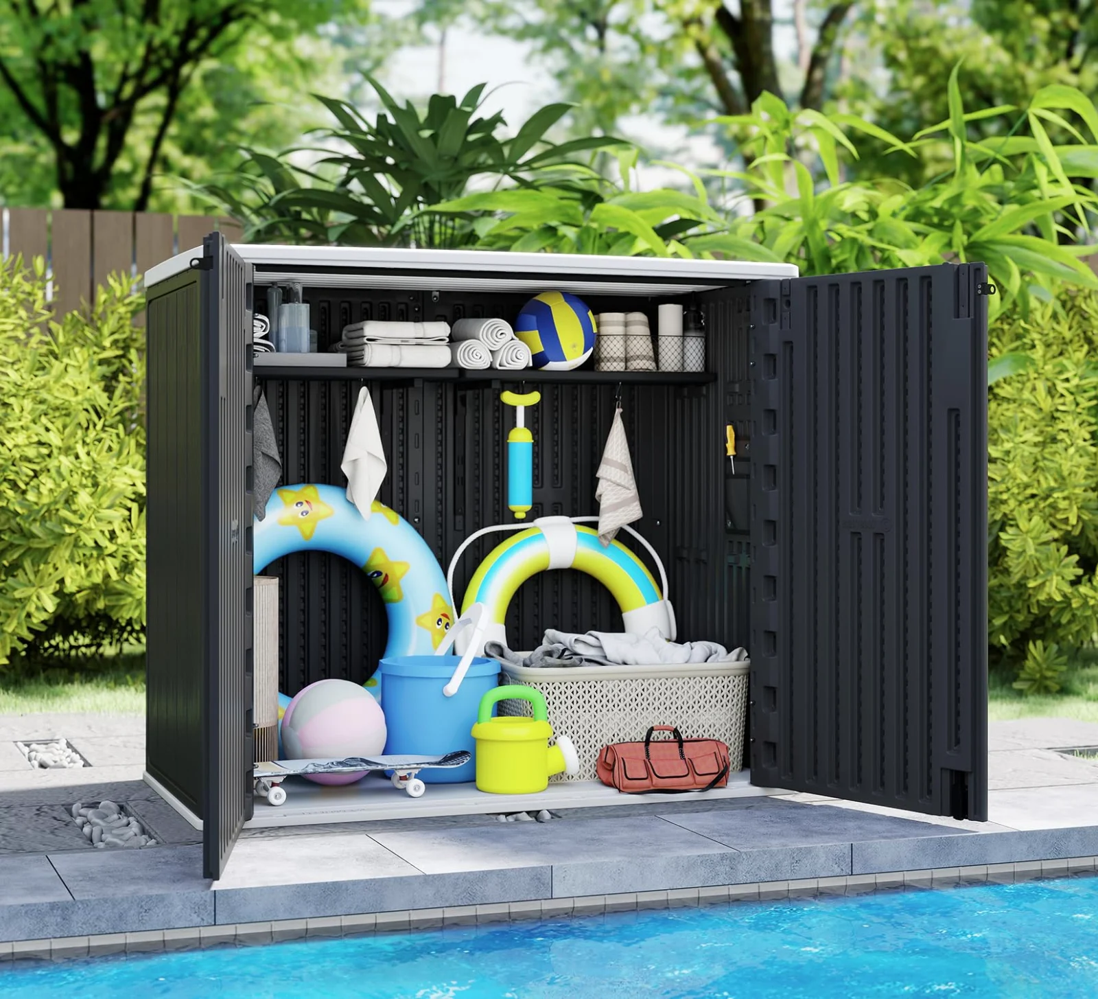 ZZM 37 cu ft HDPE outdoor storage shed, view 3