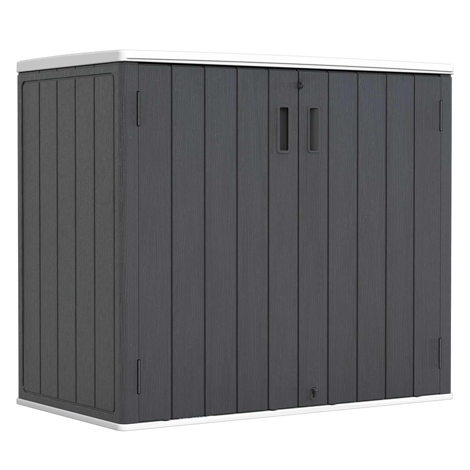 ZZM 37 cu ft HDPE outdoor storage shed, front view