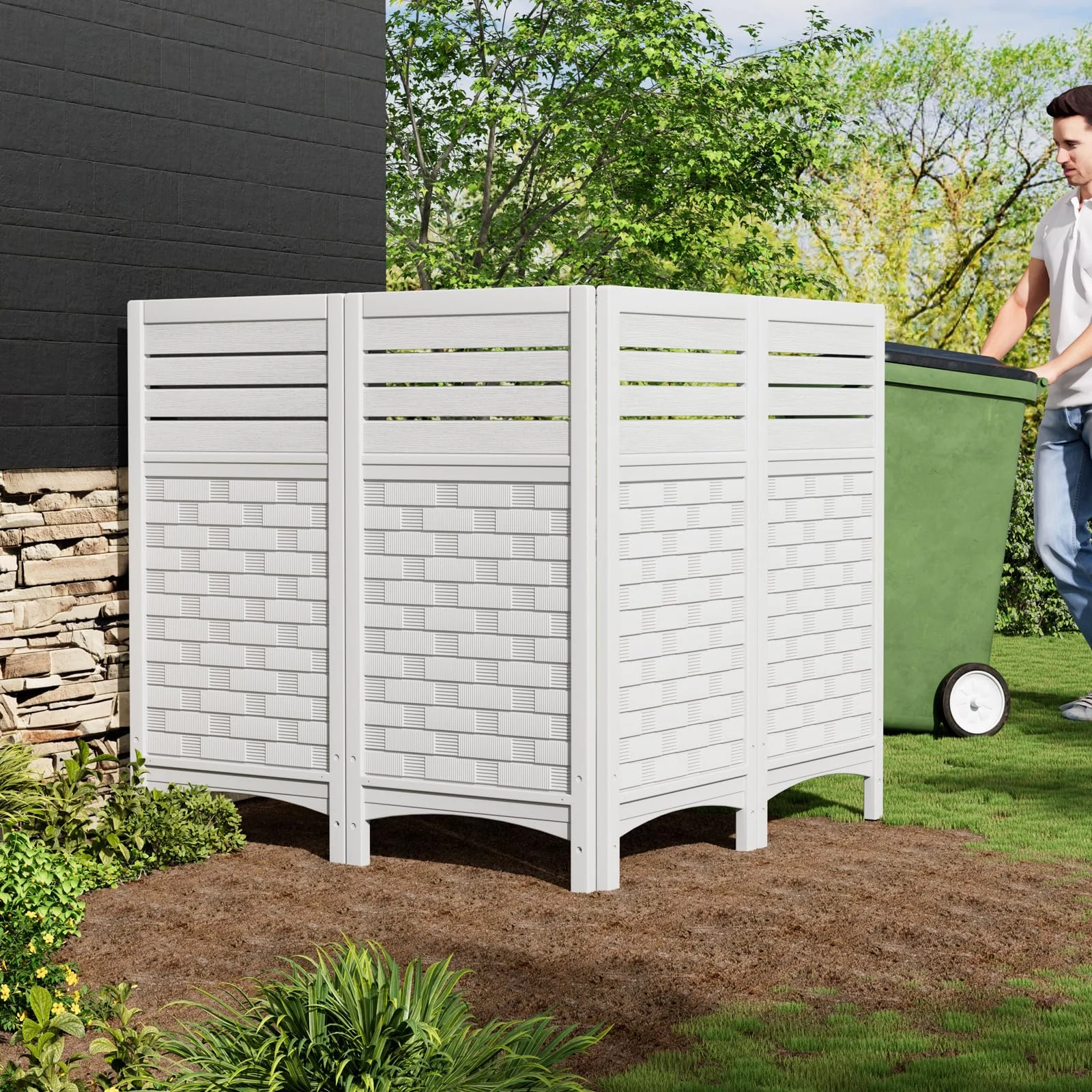 ZZM 4-panel privacy fence screen, view 2