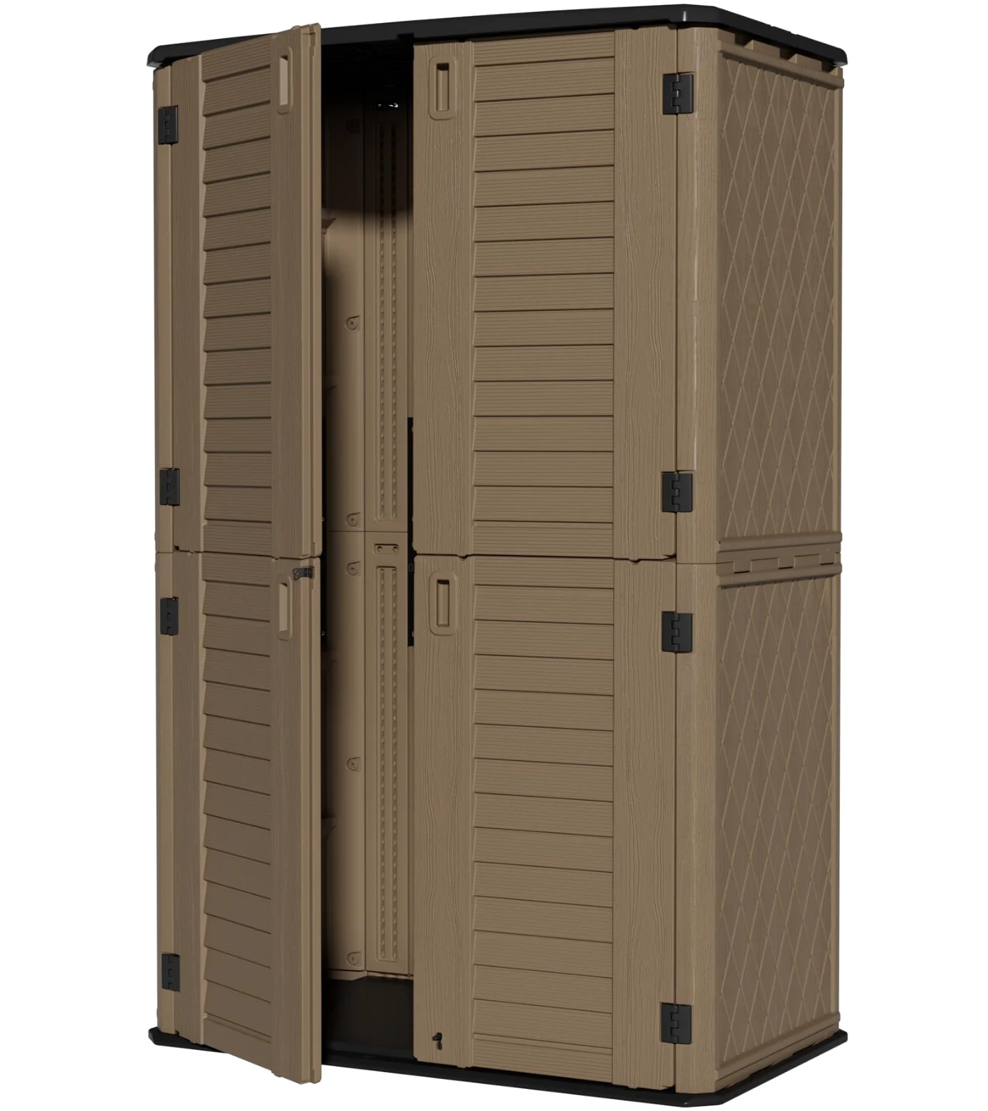 ZZM 52 cu ft Resin outdoor storage shed, front view