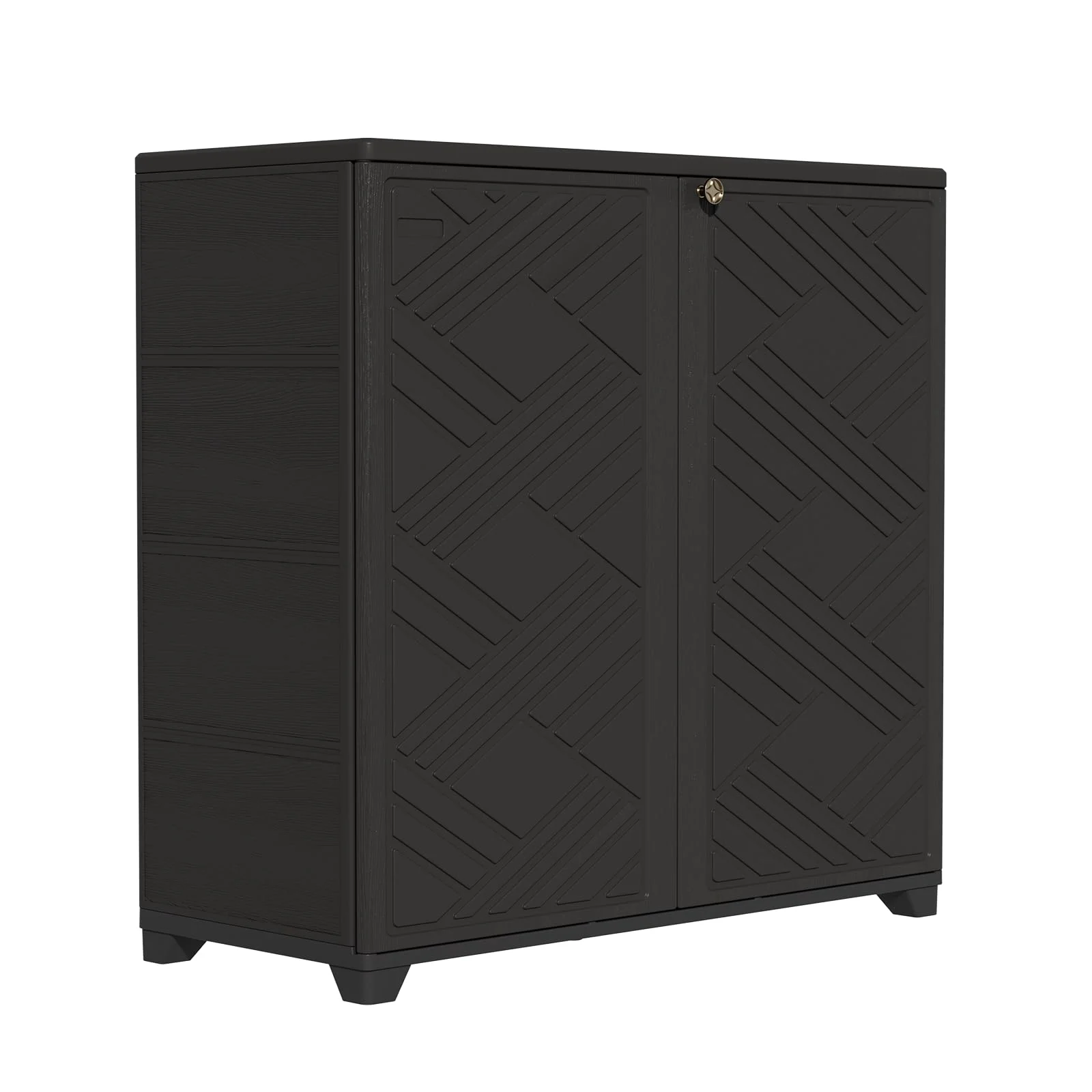 ZZM 34-inch outdoor storage cabinet with 2 shelves in white, view 6