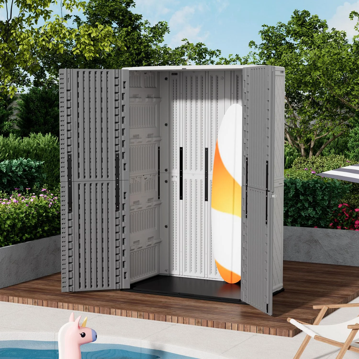ZZM 52 cu ft HDPE outdoor storage shed, view 6