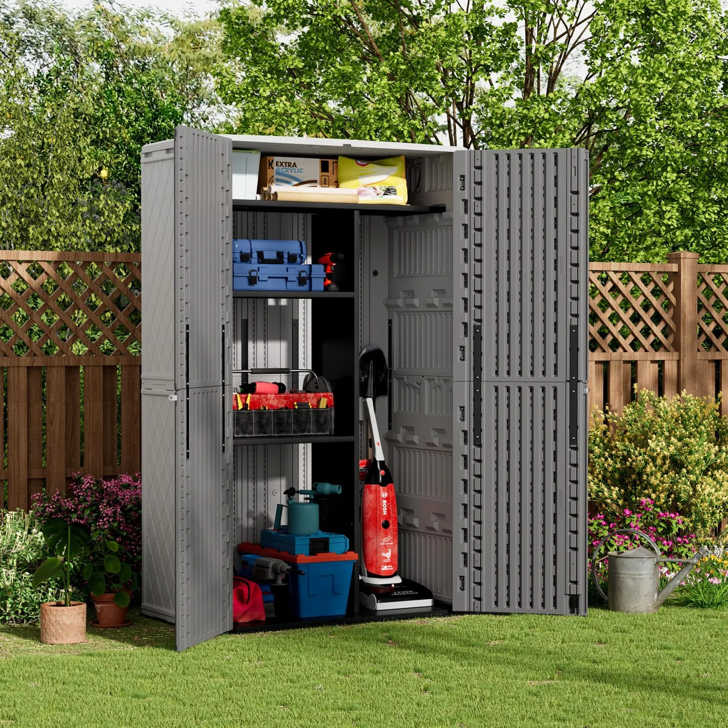 ZZM 52 cu ft HDPE outdoor storage shed, view 5