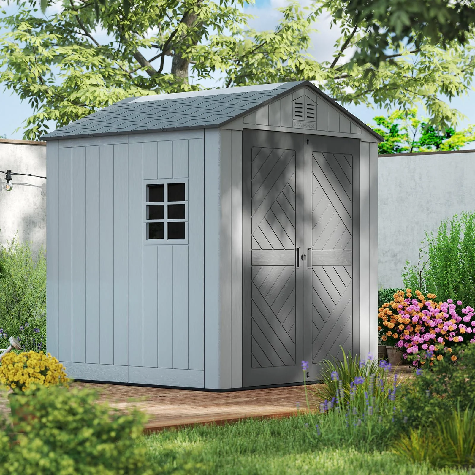 ZZM 6 by 6 ft HDPE walk-in storage shed, view 2