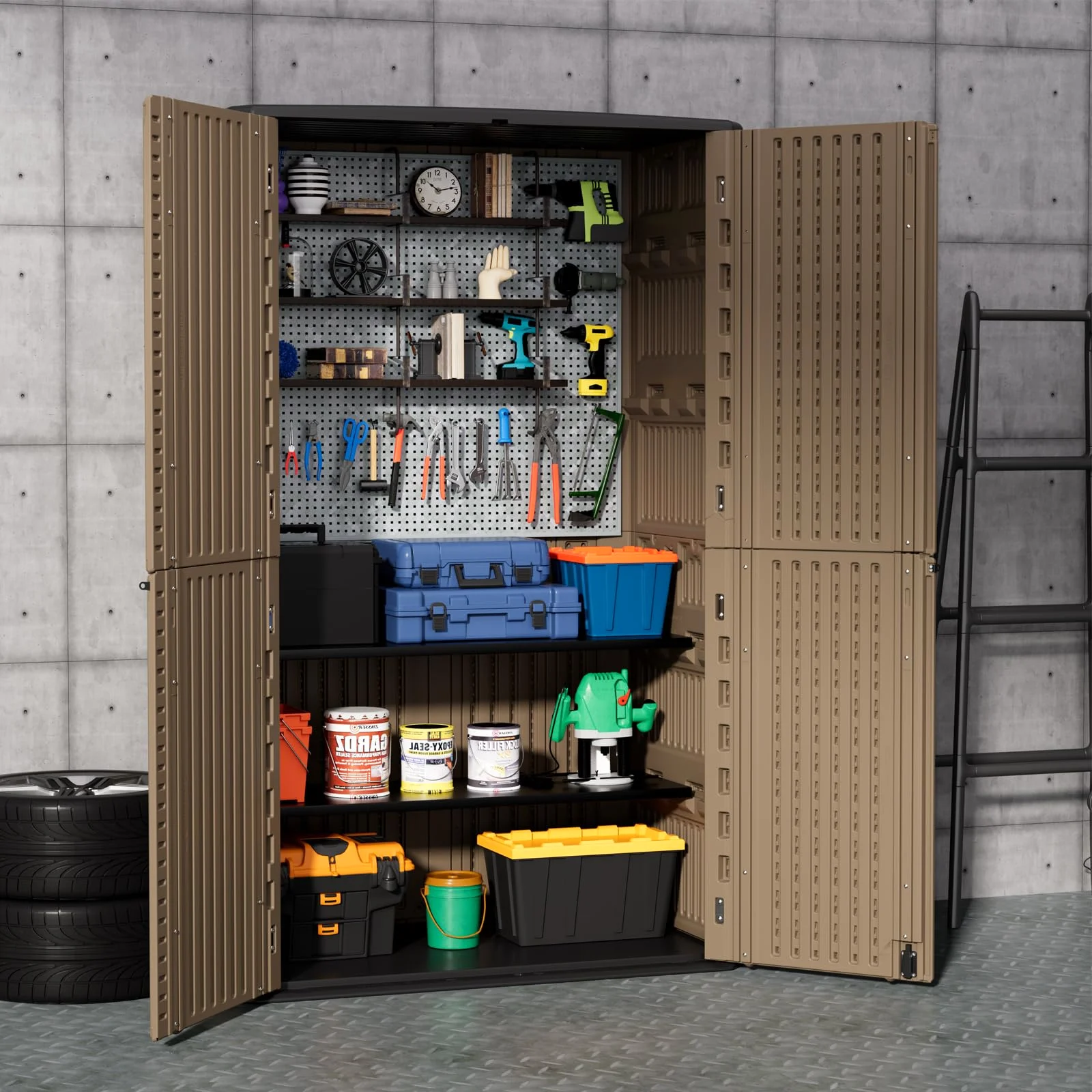 ZZM 52 cu ft Resin outdoor storage shed, view 4