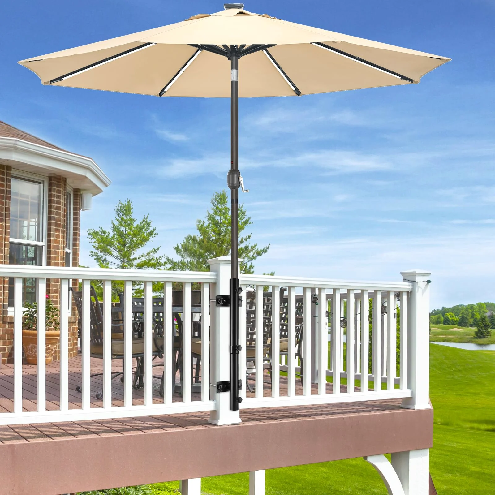 ZZM Patio umbrella mount for deck railing, view 2