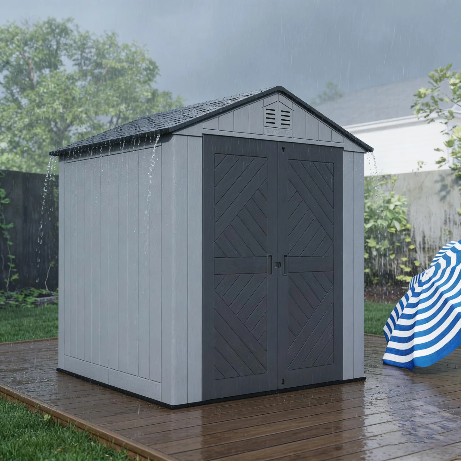 ZZM 6 by 6 ft HDPE walk-in storage shed, view 5